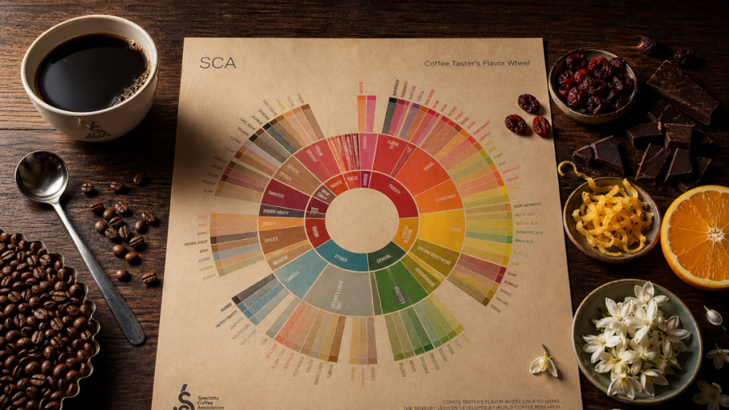 Roda de Sabores do Café: Como Usar o SCA Flavor Wheel para Degustar