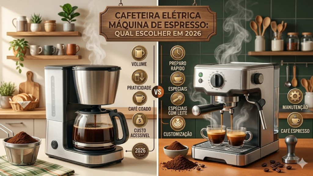 Cafeteira Elétrica vs Máquina de Espresso: Qual Escolher em 2026?