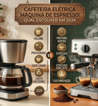 Máquinas lado a lado para ilustrar o post que discute qual a melhor, cafeteira elétrica vc máquina de espresso