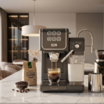 máquina de café sobre o balcão de uma cozinha moderna review oster primalatte