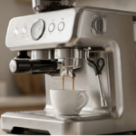 Review da Kismile com triturador e tanque removível extraindo espresso