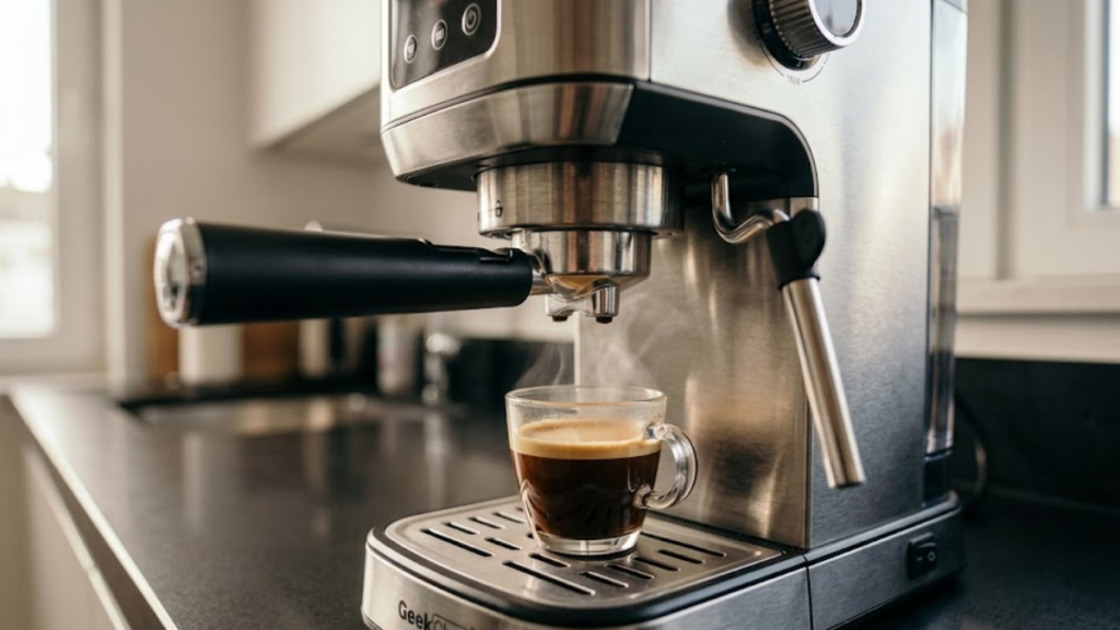 Review da Geek Chef 20 bar compacta com espresso e lança de vapor