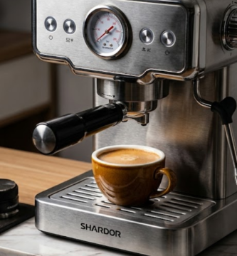 Review da SHARDOR 20 bar com termômetro analógico e espresso com crema