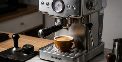 Review da SHARDOR 20 bar com termômetro analógico e espresso com crema
