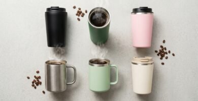 Canecas e copos térmicos para café em inox de várias cores e formatos